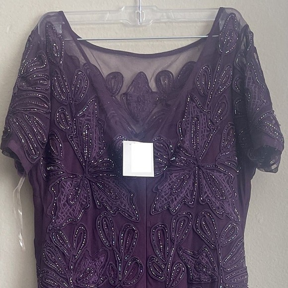 NWT JS Collections Women's Dress Purple Size 10 Beaded Gown - Picture 4 of 11